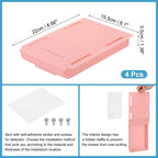 Organisateur de tiroir autocollant sous le bureau – ABS, lot de 4 (22 x 15,5 x 3,5 cm)
