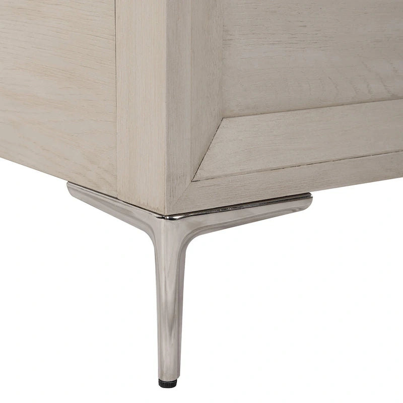 Lit plateforme moderne en bois massif avec pieds en métal – Expresso ou Chêne naturel (Queen/King, capacité de 450 kg)