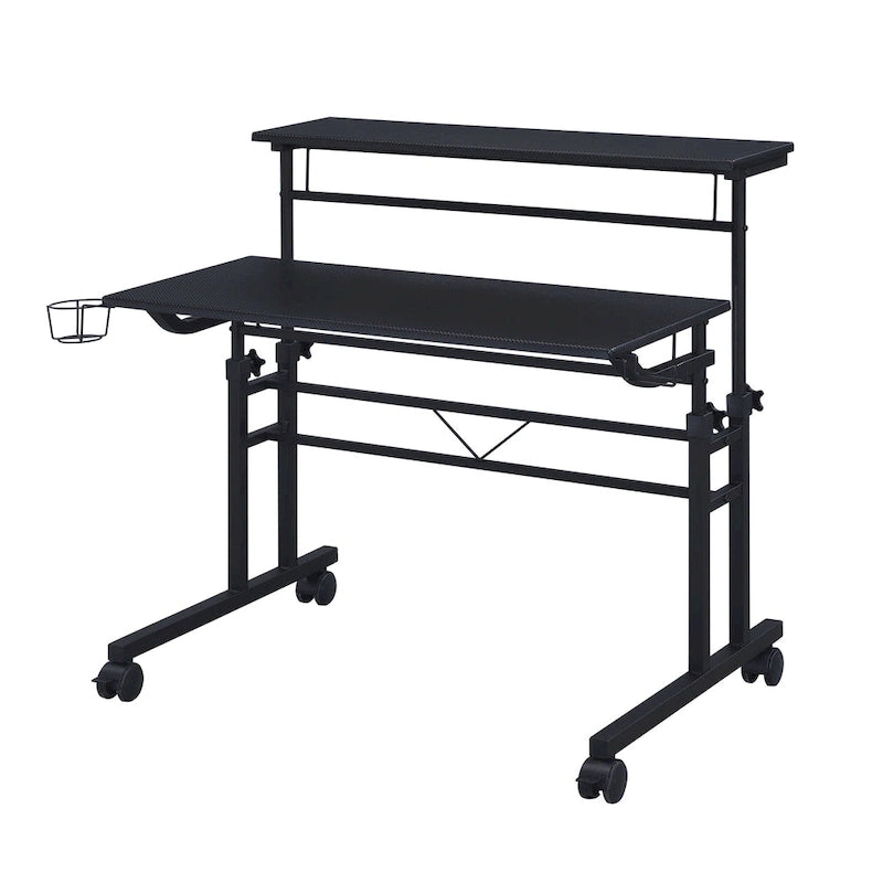 Rolling Writing Desk with Height Adjustable Desktop