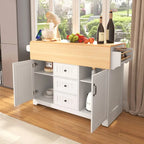 55,7" Grand îlot de cuisine avec 2 abattants (tabourets non inclus)
