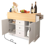 55,7" Grand îlot de cuisine avec 2 abattants (tabourets non inclus)