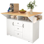 55,7" Grand îlot de cuisine avec 2 abattants (tabourets non inclus)
