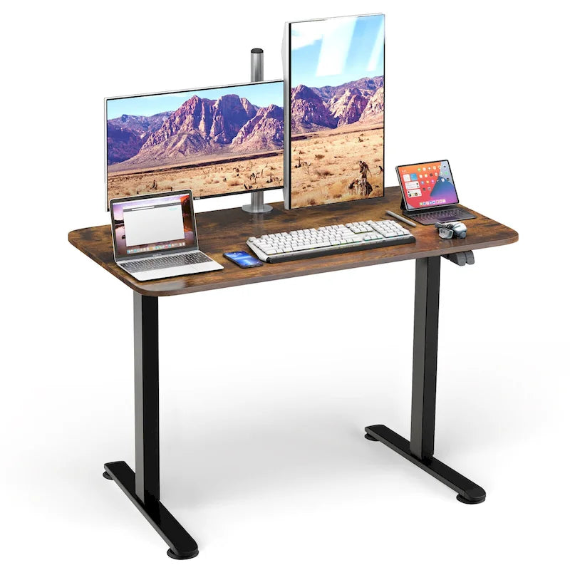 Electric Height-Adjustable Standing Desk – 44"x24" Surface, 28"-45.5" Range, 180 lb Capacity