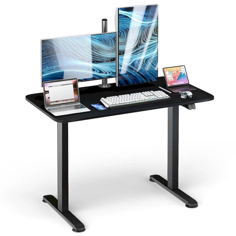 Electric Height-Adjustable Standing Desk – 44"x24" Surface, 28"-45.5" Range, 180 lb Capacity