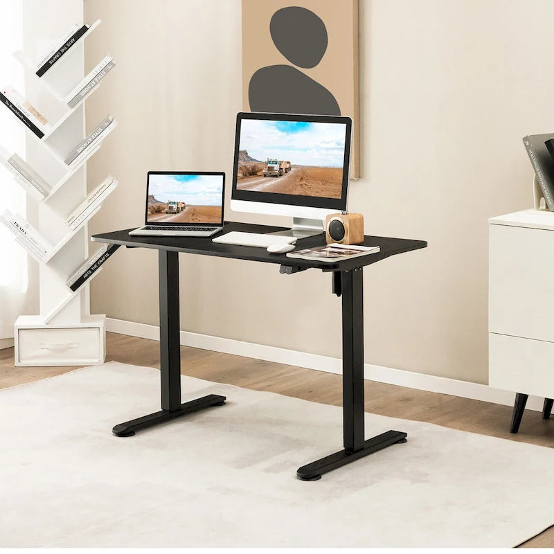 Electric Height-Adjustable Standing Desk – 44"x24" Surface, 28"-45.5" Range, 180 lb Capacity