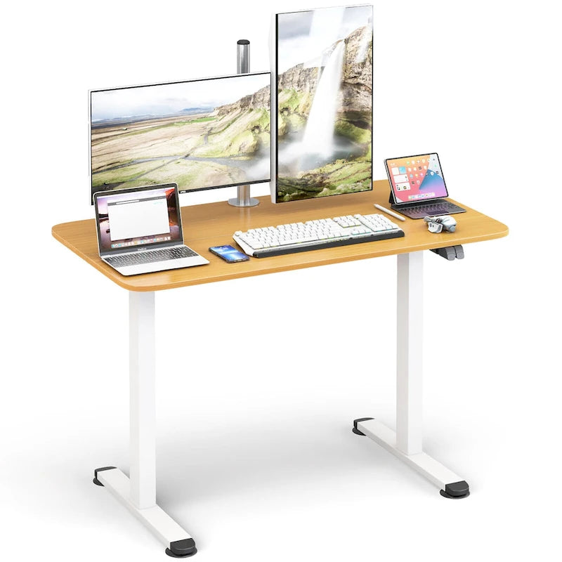 Electric Height-Adjustable Standing Desk – 44"x24" Surface, 28"-45.5" Range, 180 lb Capacity