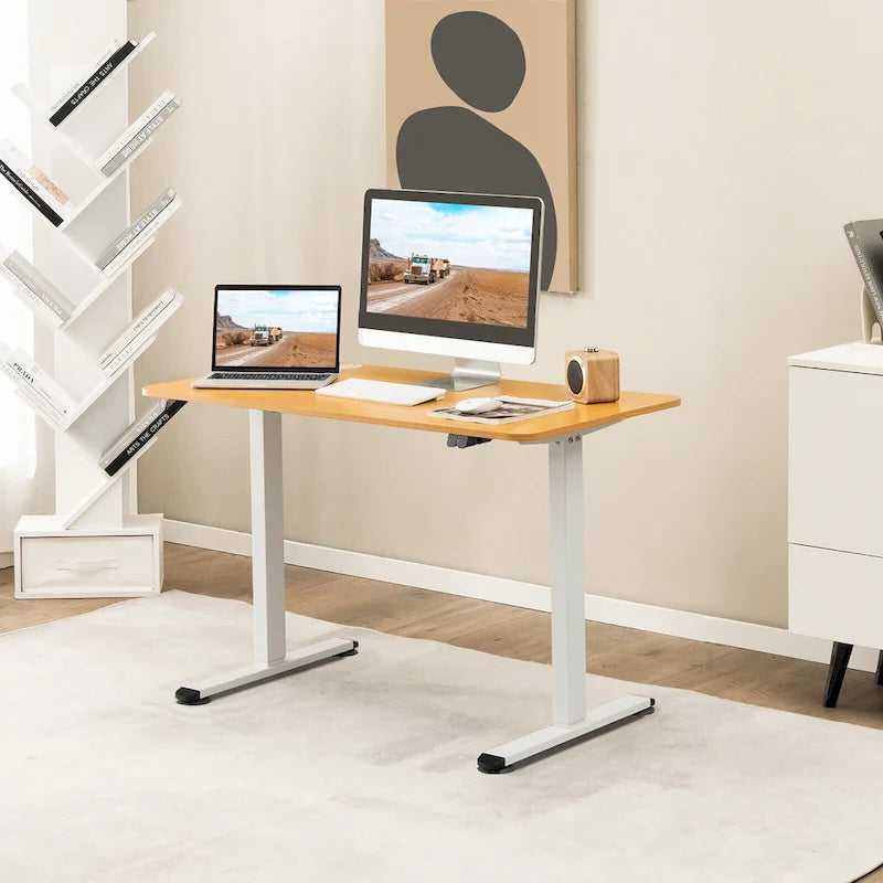 Bureau électrique réglable en hauteur – Plateau 112x61 cm, hauteur 71-115,5 cm, capacité 81,6 kg