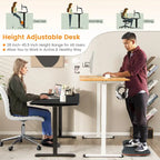 Bureau électrique réglable en hauteur – Plateau 112x61 cm, hauteur 71-115,5 cm, capacité 81,6 kg