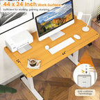 Bureau électrique réglable en hauteur – Plateau 112x61 cm, hauteur 71-115,5 cm, capacité 81,6 kg