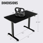 Bureau électrique réglable en hauteur – Plateau 112x61 cm, hauteur 71-115,5 cm, capacité 81,6 kg