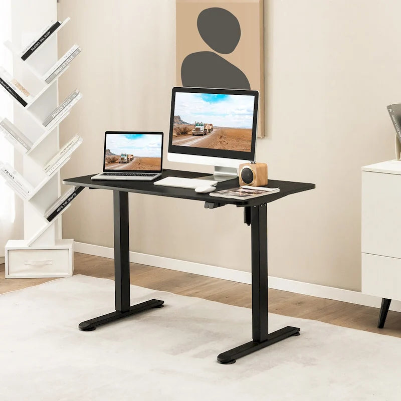 Bureau électrique réglable en hauteur – Plateau 112x61 cm, hauteur 71-115,5 cm, capacité 81,6 kg