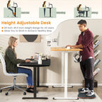 Bureau électrique réglable en hauteur – Plateau 112x61 cm, hauteur 71-115,5 cm, capacité 81,6 kg