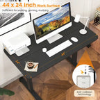Bureau électrique réglable en hauteur – Plateau 112x61 cm, hauteur 71-115,5 cm, capacité 81,6 kg