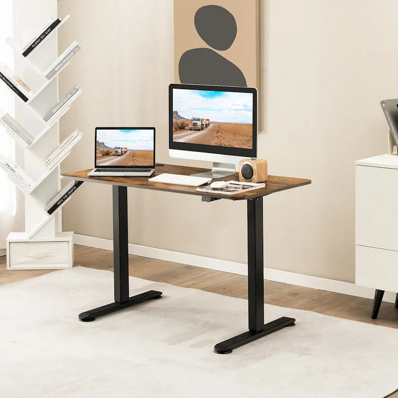 Bureau électrique réglable en hauteur – Plateau 112x61 cm, hauteur 71-115,5 cm, capacité 81,6 kg