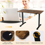 Bureau électrique réglable en hauteur – Plateau 112x61 cm, hauteur 71-115,5 cm, capacité 81,6 kg
