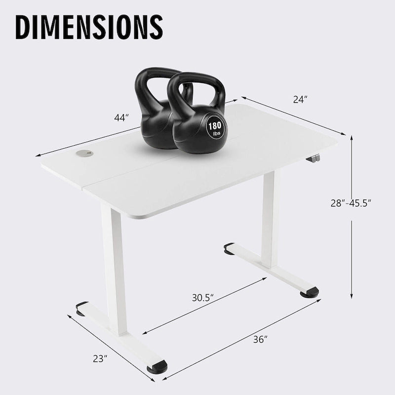 Bureau électrique réglable en hauteur – Plateau 112x61 cm, hauteur 71-115,5 cm, capacité 81,6 kg