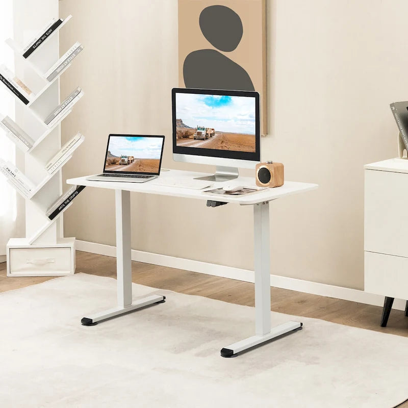 Bureau électrique réglable en hauteur – Plateau 112x61 cm, hauteur 71-115,5 cm, capacité 81,6 kg