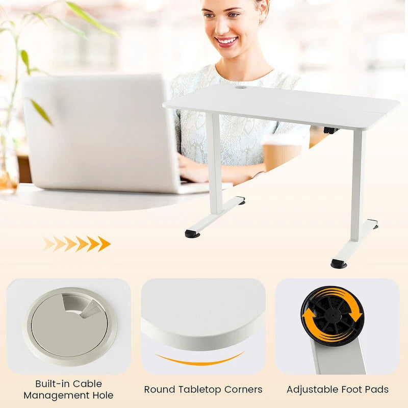 Bureau électrique réglable en hauteur – Plateau 112x61 cm, hauteur 71-115,5 cm, capacité 81,6 kg