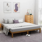 Lit plateforme Queen en bois avec support de lattes en bois solide pour chambre à coucher