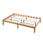Lit plateforme Queen en bois avec support de lattes en bois solide pour chambre à coucher