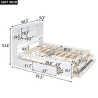 Lit plateforme en bois avec tête de lit de rangement et 8 tiroirs pour chambre à coucher