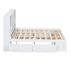 Lit plateforme en bois avec tête de lit de rangement et 8 tiroirs pour chambre à coucher