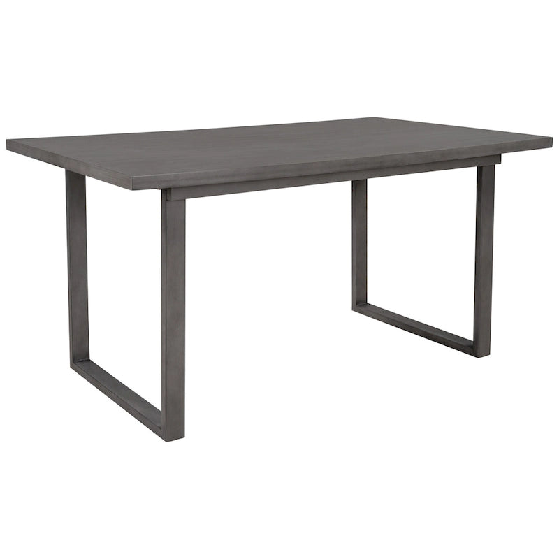 Ensemble de salle à manger rustique gris 6 pièces avec table rectangulaire et 4 chaises