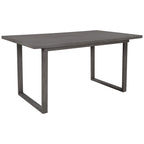 Ensemble de salle à manger rustique gris 6 pièces avec table rectangulaire et 4 chaises