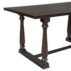 Ensemble de salle à manger en bois 6 pièces Espresso Retro avec table rectangulaire et 4 chaises