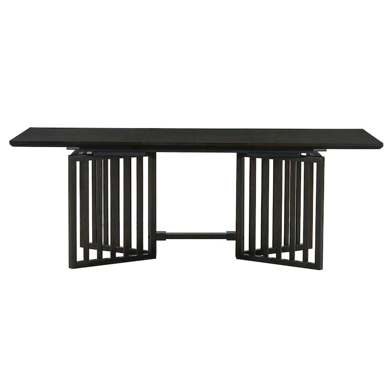 Ensemble de salle à manger de style ferme en bois extensible de 9 pièces avec 2 rallonges amovibles et 8 chaises rembourrées