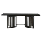 Ensemble de salle à manger de style ferme en bois extensible de 9 pièces avec 2 rallonges amovibles et 8 chaises rembourrées