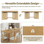 Ensemble de salle à manger de style ferme en bois extensible de 9 pièces avec 2 rallonges amovibles et 8 chaises rembourrées