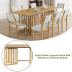 Ensemble de salle à manger de style ferme en bois extensible de 9 pièces avec 2 rallonges amovibles et 8 chaises rembourrées