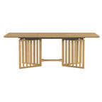 Ensemble de salle à manger de style ferme en bois extensible de 9 pièces avec 2 rallonges amovibles et 8 chaises rembourrées
