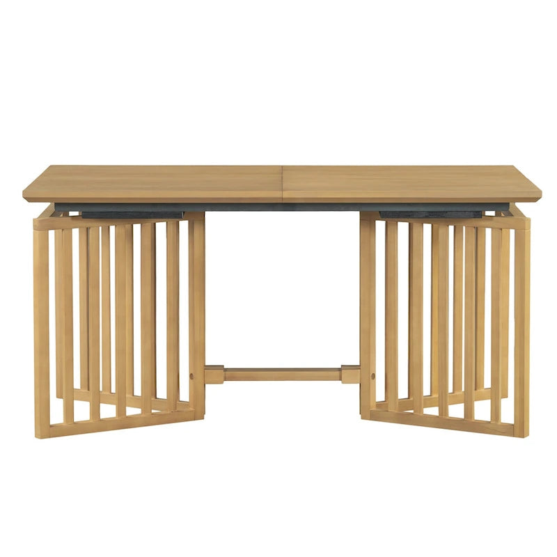 Ensemble de salle à manger de style ferme en bois extensible de 9 pièces avec 2 rallonges amovibles et 8 chaises rembourrées