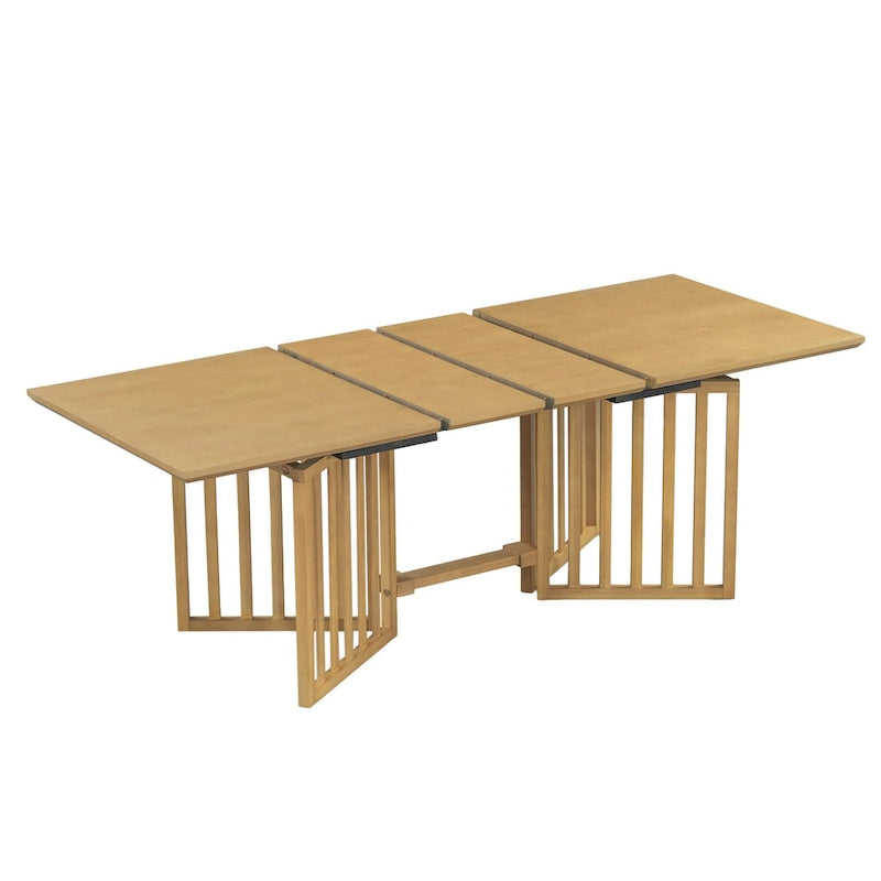 Ensemble de salle à manger de style ferme en bois extensible de 9 pièces avec 2 rallonges amovibles et 8 chaises rembourrées