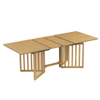 Ensemble de salle à manger de style ferme en bois extensible de 9 pièces avec 2 rallonges amovibles et 8 chaises rembourrées