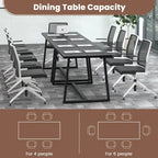 63 Grande table à manger pour 4 à 6 personnes avec métal robuste - Voir les détails