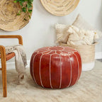 Pouf bohème en cuir