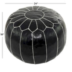 Pouf bohème en cuir