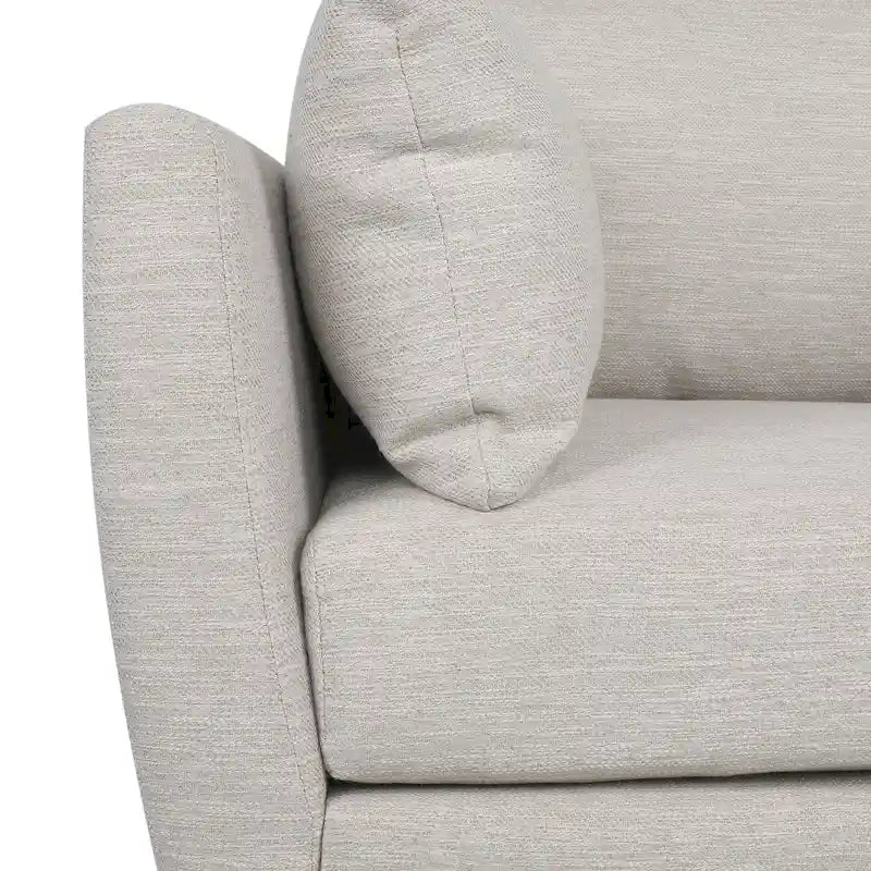 Fauteuil Club Rembourré avec 2 Coussins Décoratifs Amovibles et Pieds Effilés en Bois de Bouleau