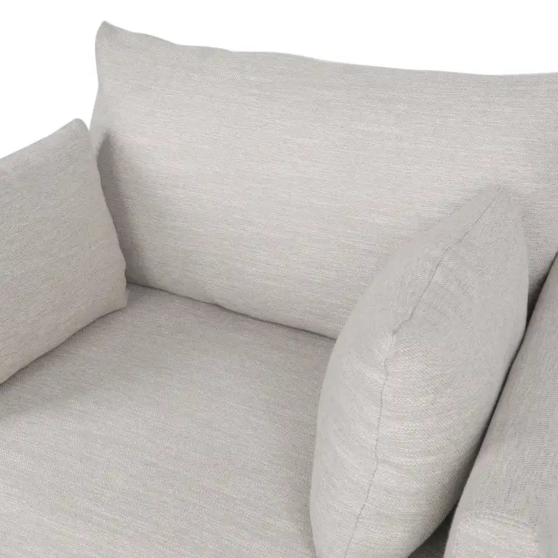 Fauteuil Club Rembourré avec 2 Coussins Décoratifs Amovibles et Pieds Effilés en Bois de Bouleau