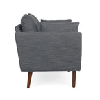 Fauteuil Club Rembourré avec 2 Coussins Décoratifs Amovibles et Pieds Effilés en Bois de Bouleau