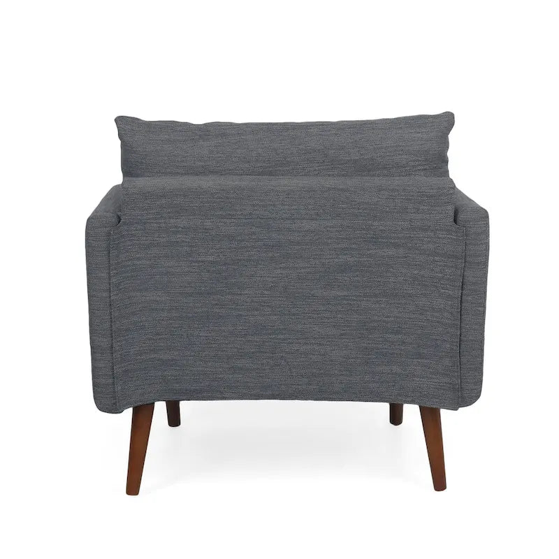 Fauteuil Club Rembourré avec 2 Coussins Décoratifs Amovibles et Pieds Effilés en Bois de Bouleau