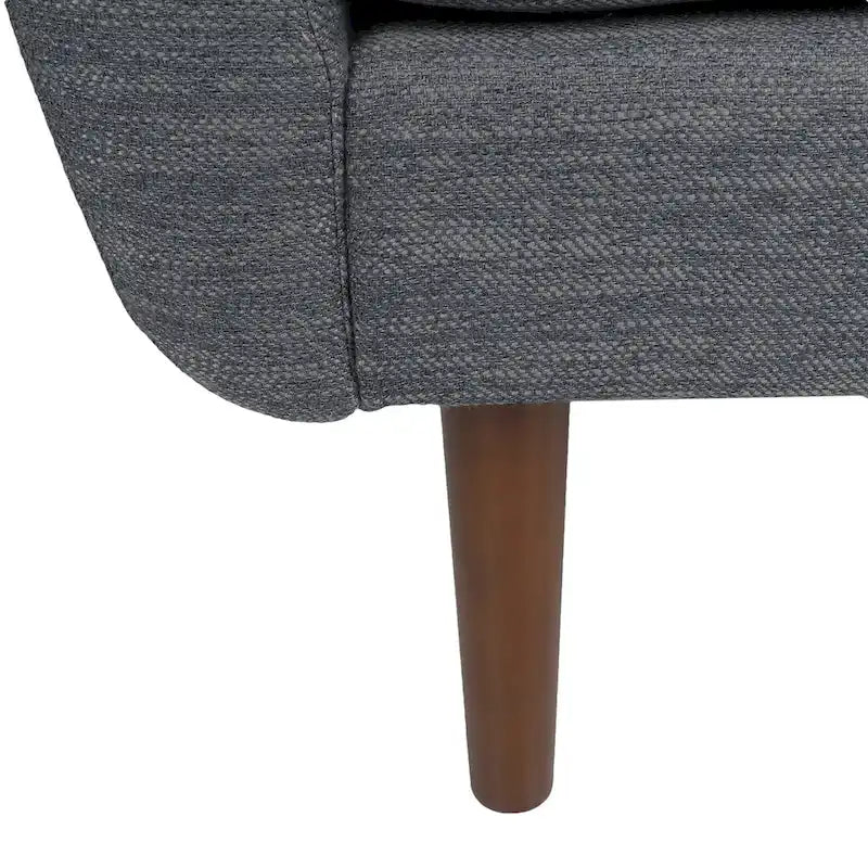 Fauteuil Club Rembourré avec 2 Coussins Décoratifs Amovibles et Pieds Effilés en Bois de Bouleau