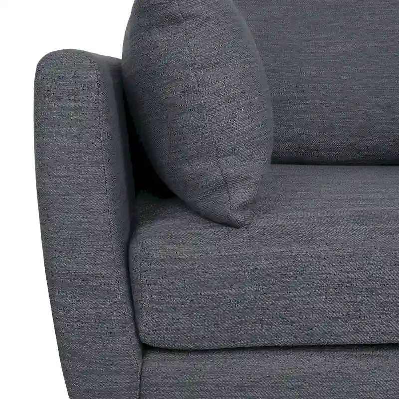 Fauteuil Club Rembourré avec 2 Coussins Décoratifs Amovibles et Pieds Effilés en Bois de Bouleau