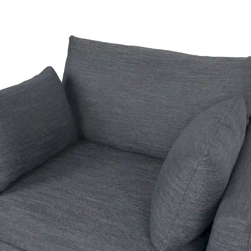 Fauteuil Club Rembourré avec 2 Coussins Décoratifs Amovibles et Pieds Effilés en Bois de Bouleau
