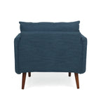 Fauteuil Club Rembourré avec 2 Coussins Décoratifs Amovibles et Pieds Effilés en Bois de Bouleau