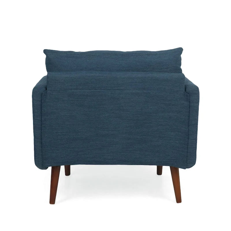 Fauteuil Club Rembourré avec 2 Coussins Décoratifs Amovibles et Pieds Effilés en Bois de Bouleau