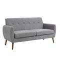 Canapé compact Rya, tissu, bois d'hévéa